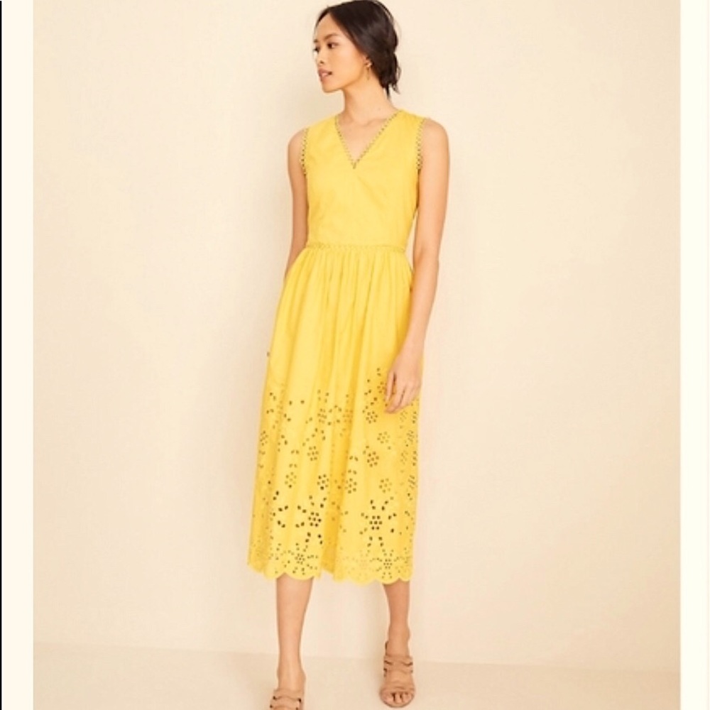 Ann Taylor Eyelet Midi Dress